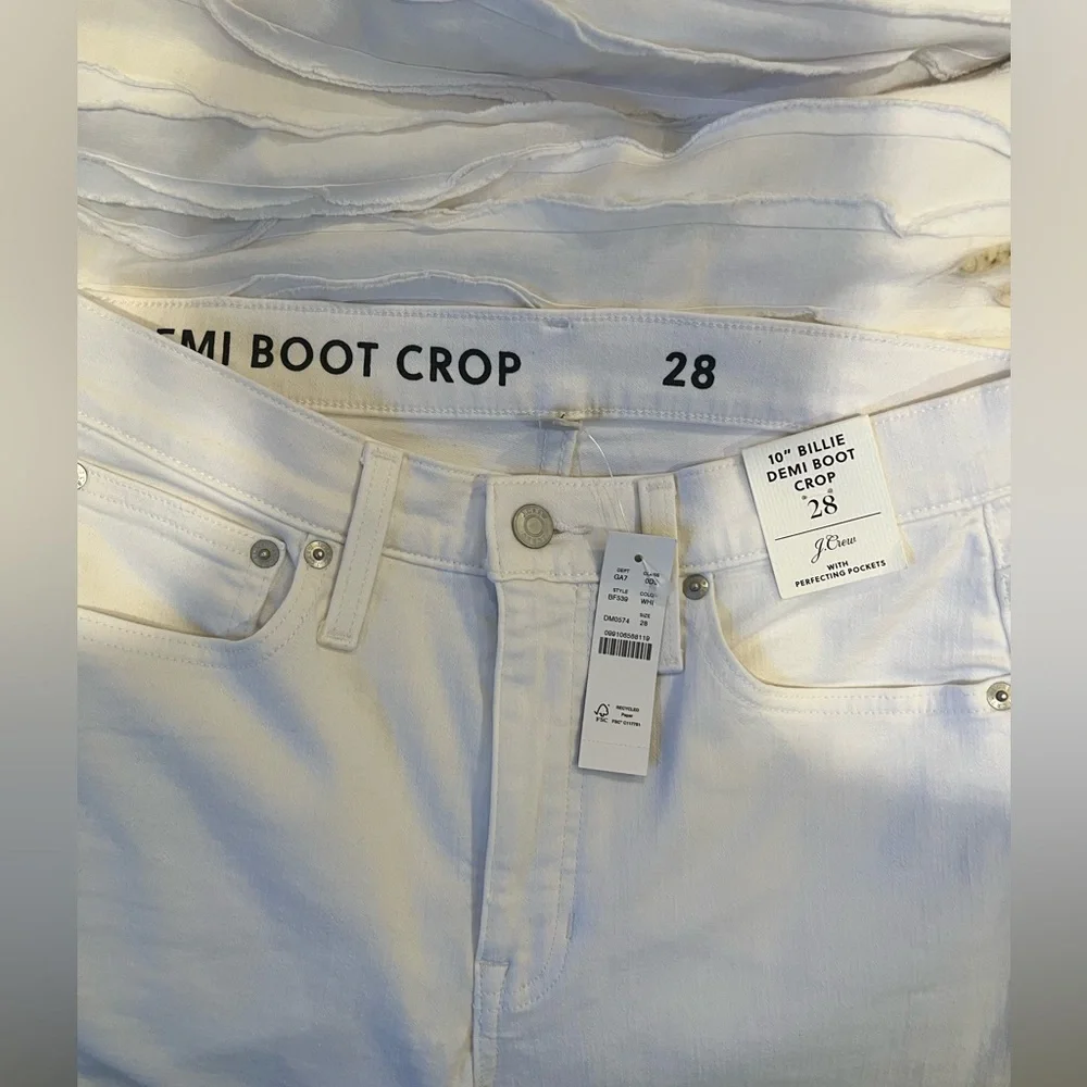 Jcrew White Denim Demi Boot Crop - Picture 7 of 12